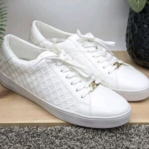 New Michael Kors Colby White Leather Womens  Size 11M Embossed Shoes $150 Retail